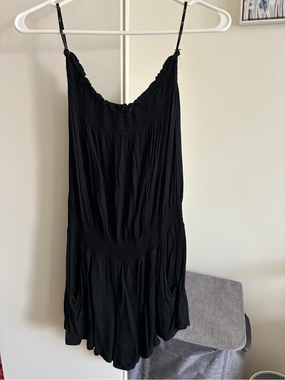 Black Strapless Romper